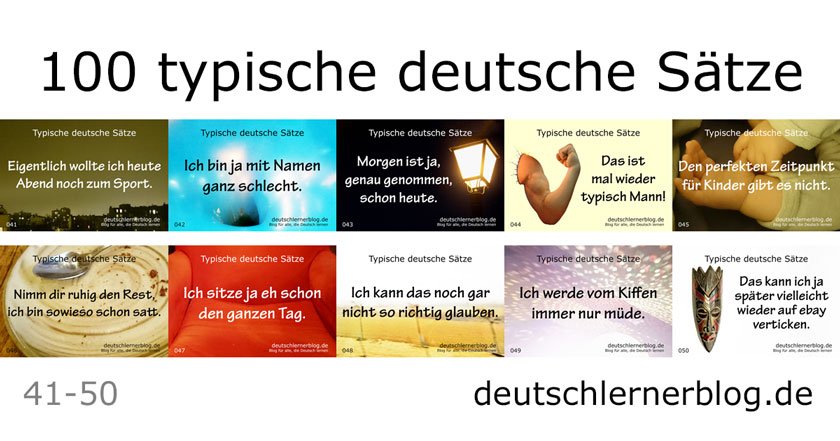 100 typische deutsche Sätze - 100 typische Sätze auf Deutsch
