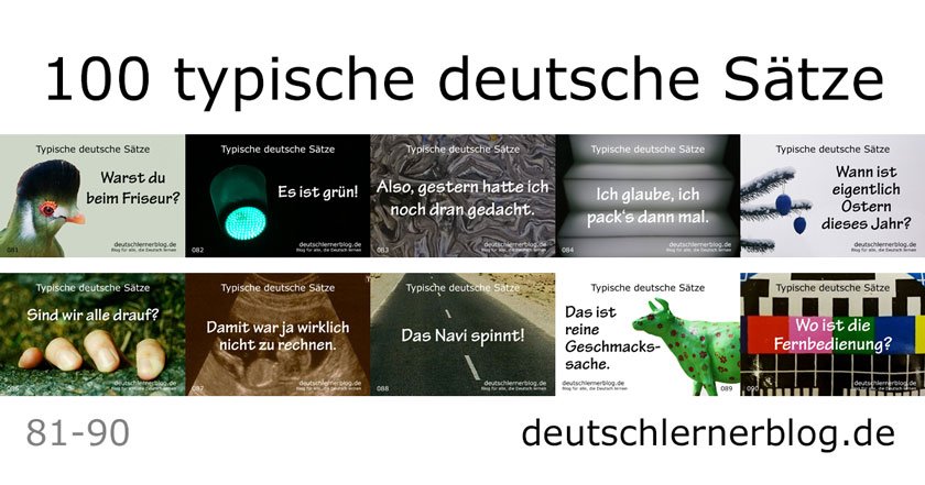 typische Sätze - typische deutsche Sätze