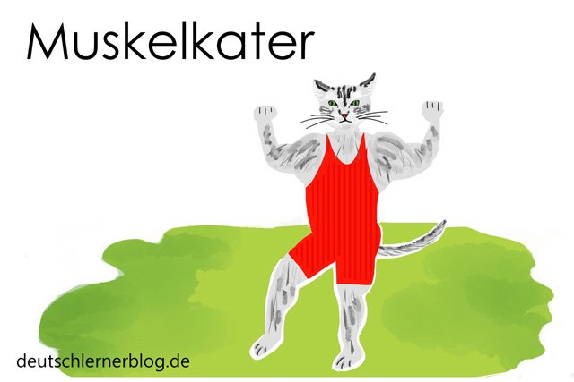 Muskelkater - Wortschatz lernen - Vokabeln lernen - Deutsch lernen - mit Bildern lernen