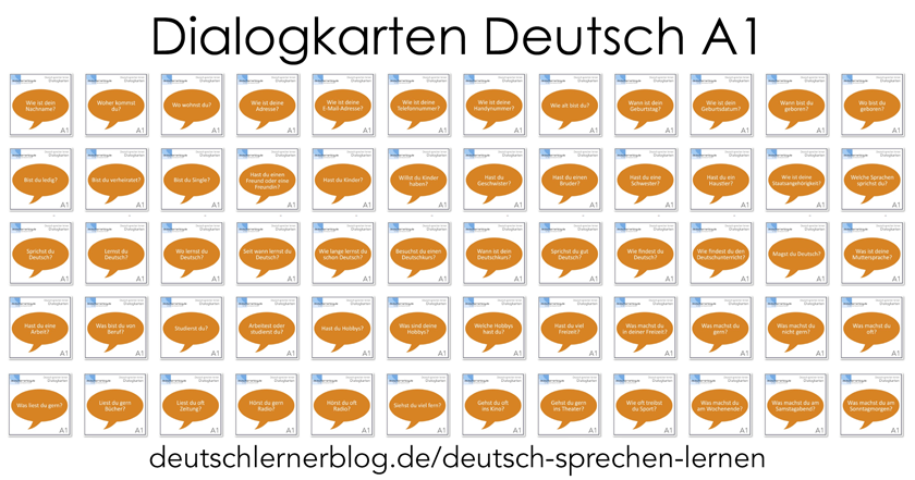 Fragen und Antworten - Gespräche auf Deutsch - Dialoge auf Deutsch - Dialogkarten A1