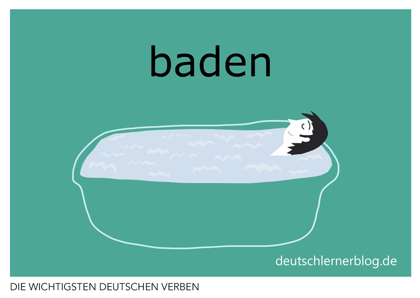 baden - illustrierte Verben