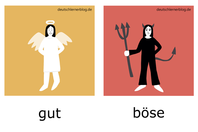 gut - böse - Engel - Teufel - deutsche Adjektive