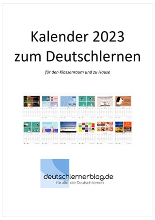 Kalender 2023 zum Deutschlernen
