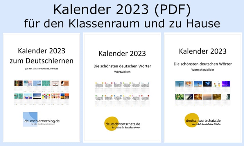 Kalender zum Deutschlernen 2023