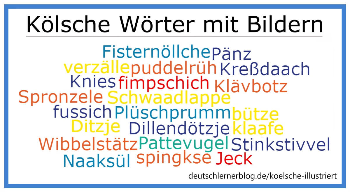 Kölsche Wörter - Kölner Dialekt - Kölsch illustriert