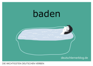 baden-deutsche-Verben-mit-Bildern-Deutsch-lernen-mit-Deutschlernerblog